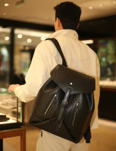 MONTBLANC萬寶龍大班系列小牛皮抽繩後背包/大號尺寸