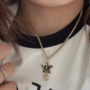 CHANEL 星星雙C吊墜項鍊